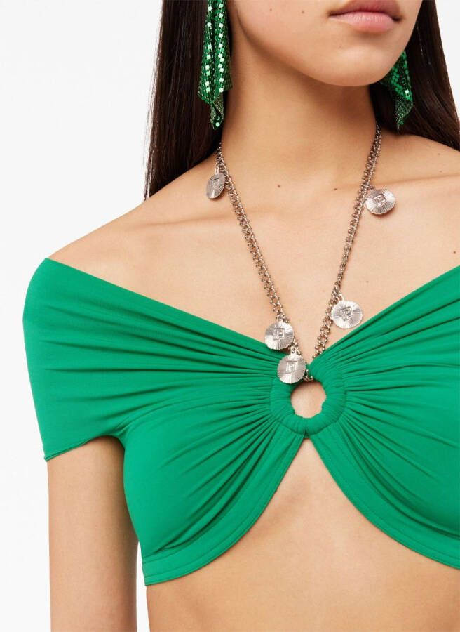 Rabanne Top met kettingdetail Groen
