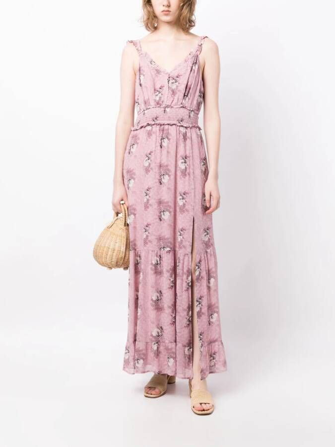 PAIGE Maxi-jurk met bloemenprint Paars
