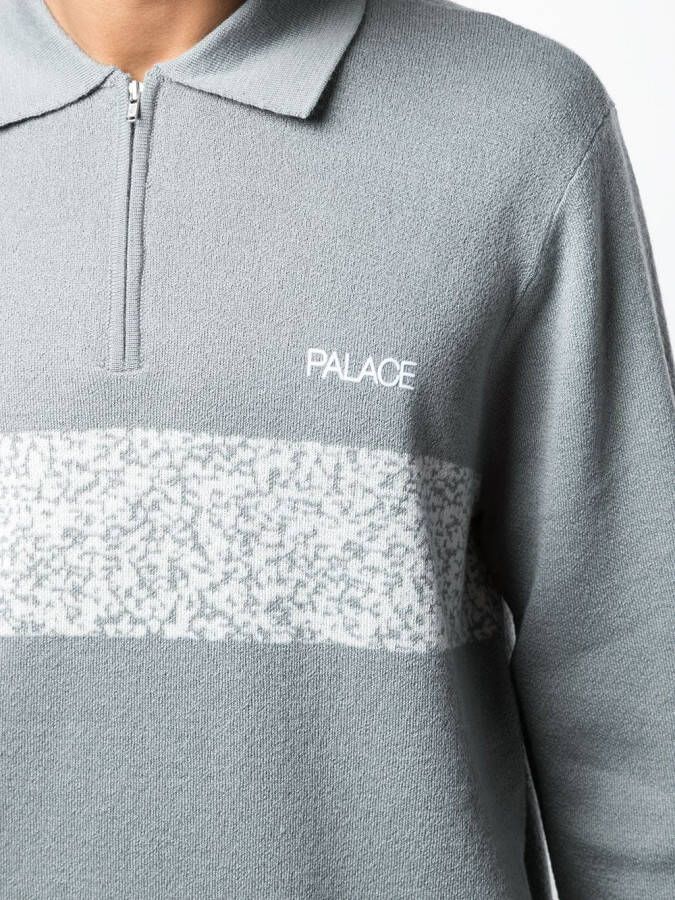 Palace Trui met halve rits Grijs