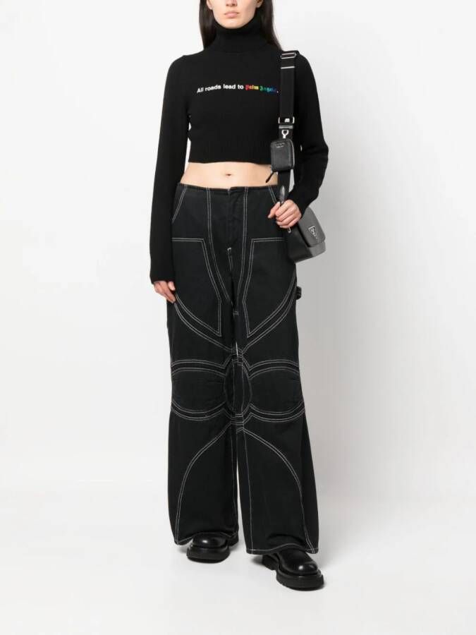 Palm Angels Cropped trui Zwart