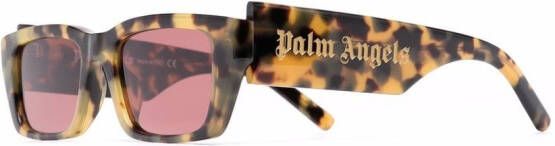 Palm Angels Eyewear Angel zonnebril met rechthoekig montuur Bruin