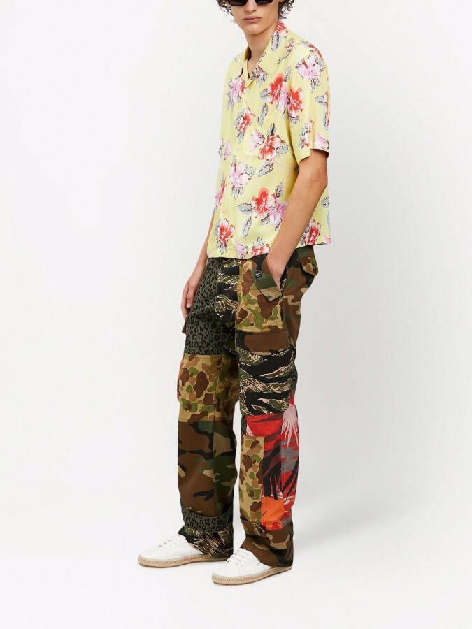 Palm Angels Bowlingshirt met bloemenprint Geel