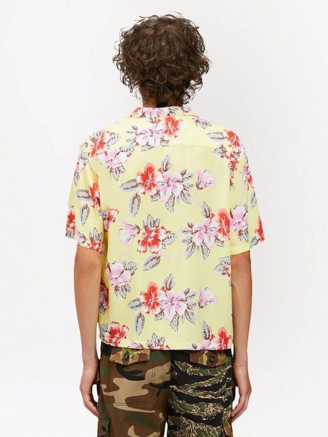 Palm Angels Bowlingshirt met bloemenprint Geel