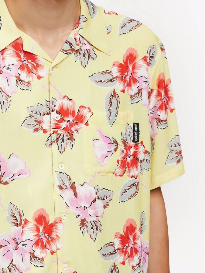 Palm Angels Bowlingshirt met bloemenprint Geel
