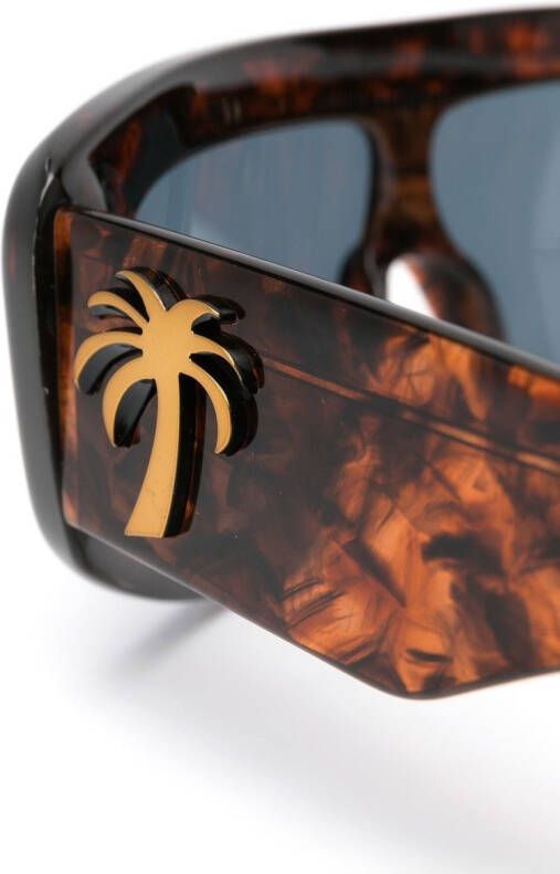 Palm Angels Carmel zonnebril met oversized montuur Bruin