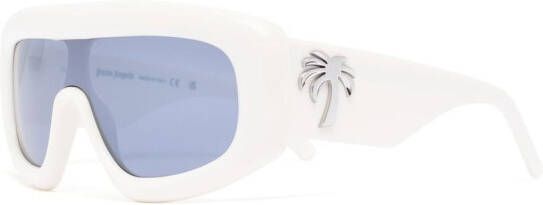 Palm Angels Eyewear Carmel zonnebril met oversized montuur Wit