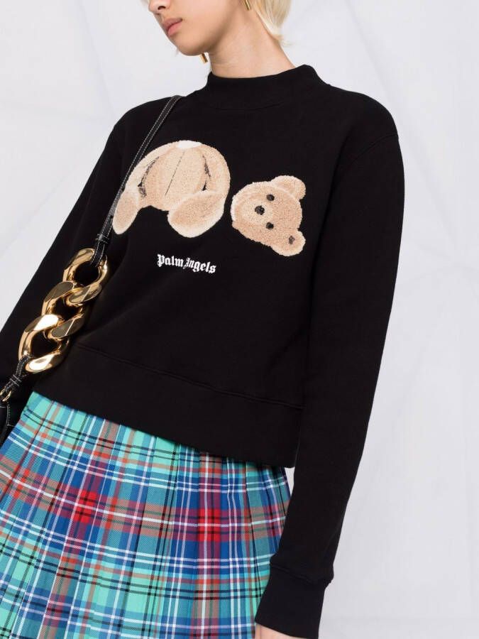 Palm Angels Cropped sweater Zwart