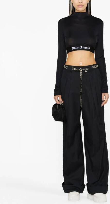 Palm Angels Cropped top Zwart