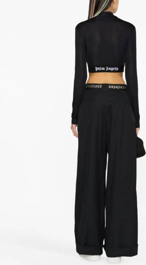 Palm Angels Cropped top Zwart