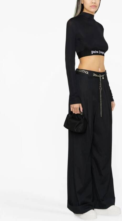 Palm Angels Cropped top Zwart