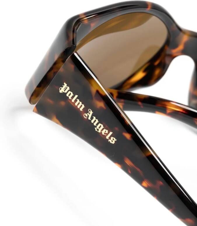 Palm Angels Eyewear Ennis zonnebril met rond montuur Bruin