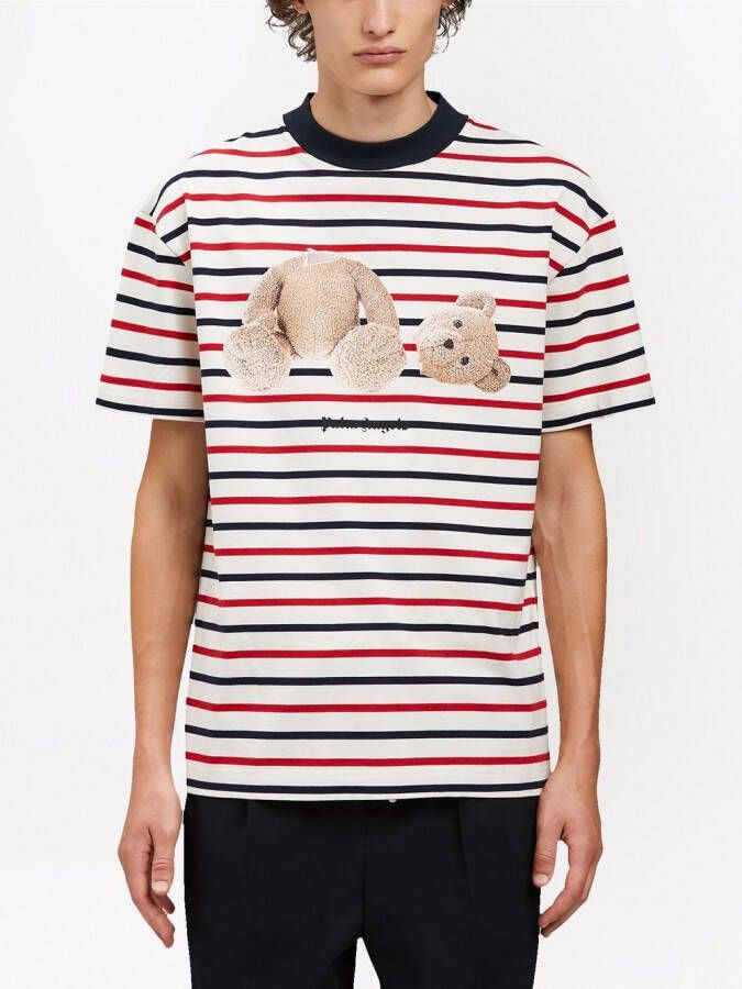 Palm Angels Gestreept T-shirt Rood