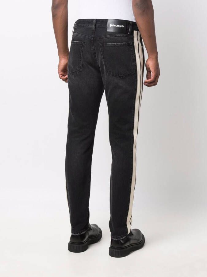 Palm Angels Gestreepte jeans Zwart