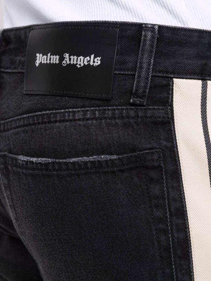 Palm Angels Gestreepte jeans Zwart