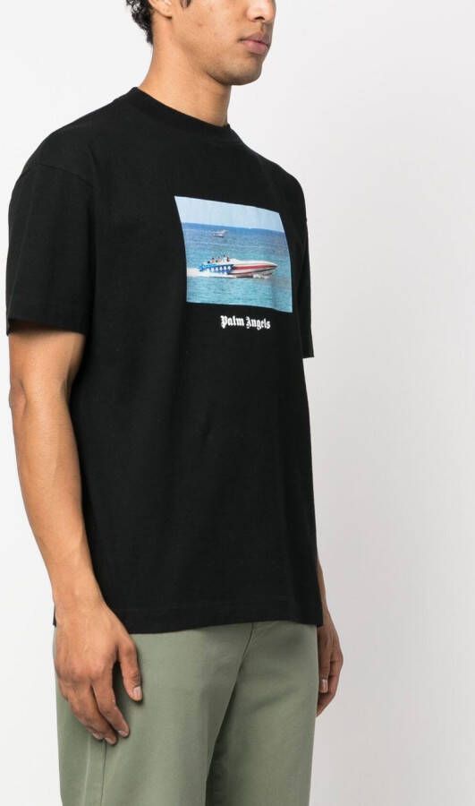 Palm Angels T-shirt met print Zwart