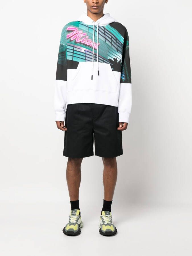 Palm Angels Hoodie met print Wit