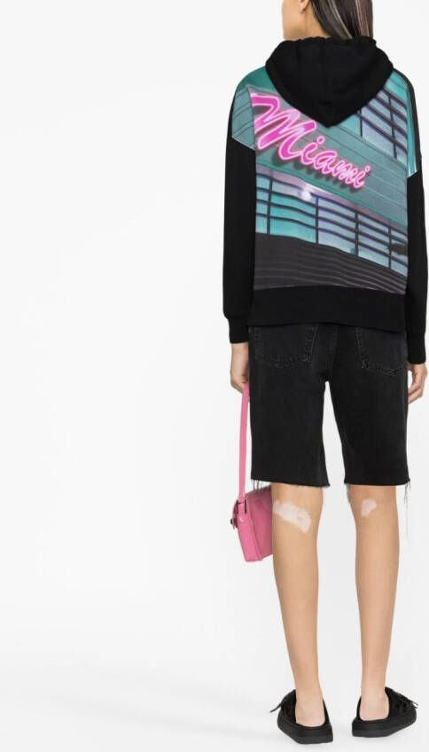 Palm Angels Hoodie met print Zwart