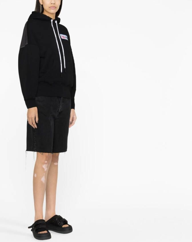 Palm Angels Hoodie met print Zwart
