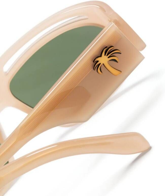 Palm Angels Eyewear Heights zonnebril met vierkant montuur Beige