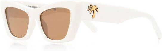 Palm Angels Hermose zonnebril met vierkant montuur Beige