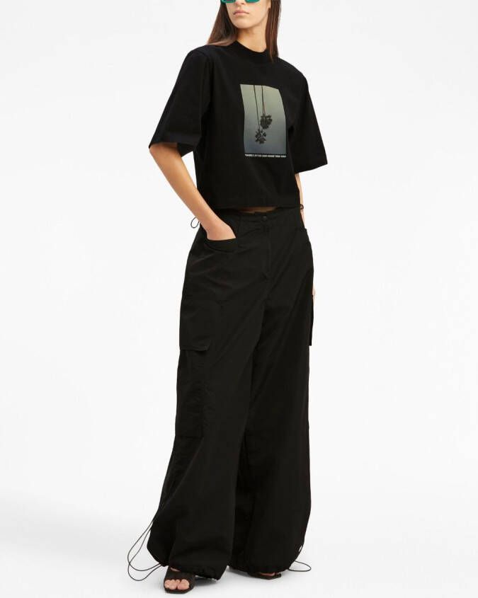 Palm Angels High waist broek Zwart