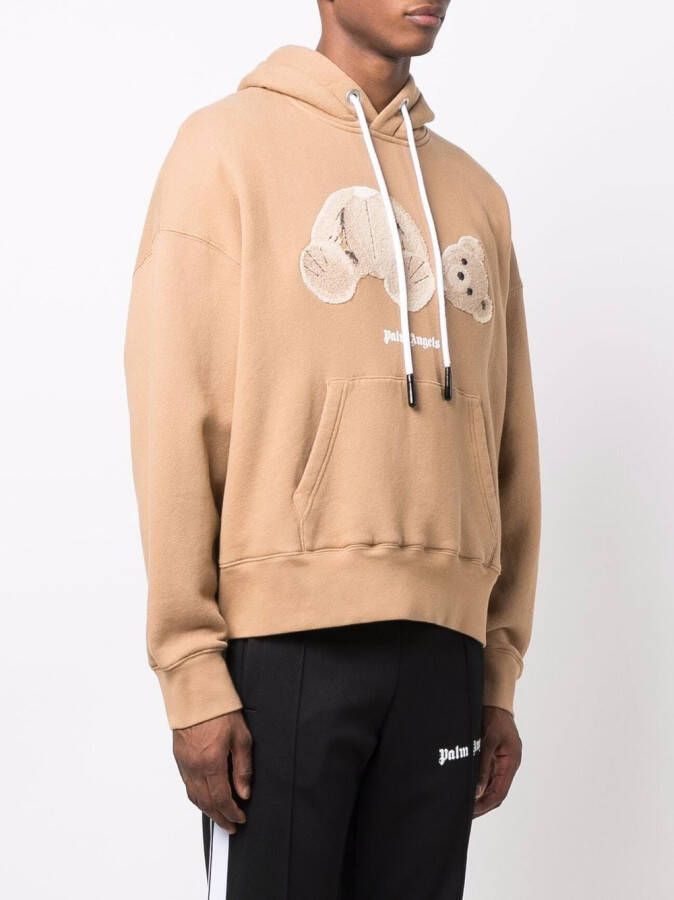 Palm Angels Hoodie met berenprint Beige