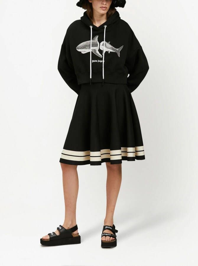Palm Angels Katoenen hoodie met print Zwart