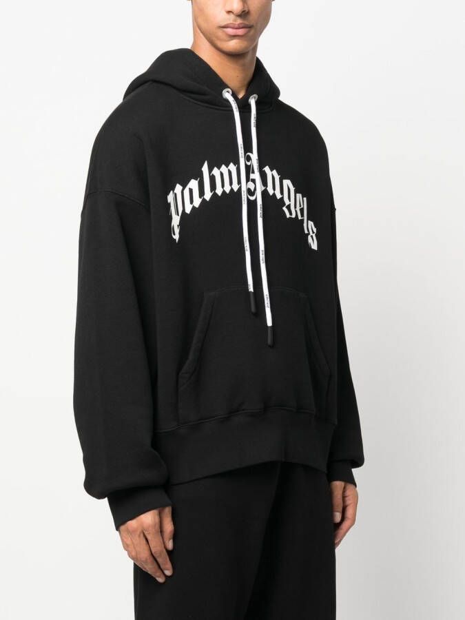 Palm Angels Hoodie met logoprint Zwart