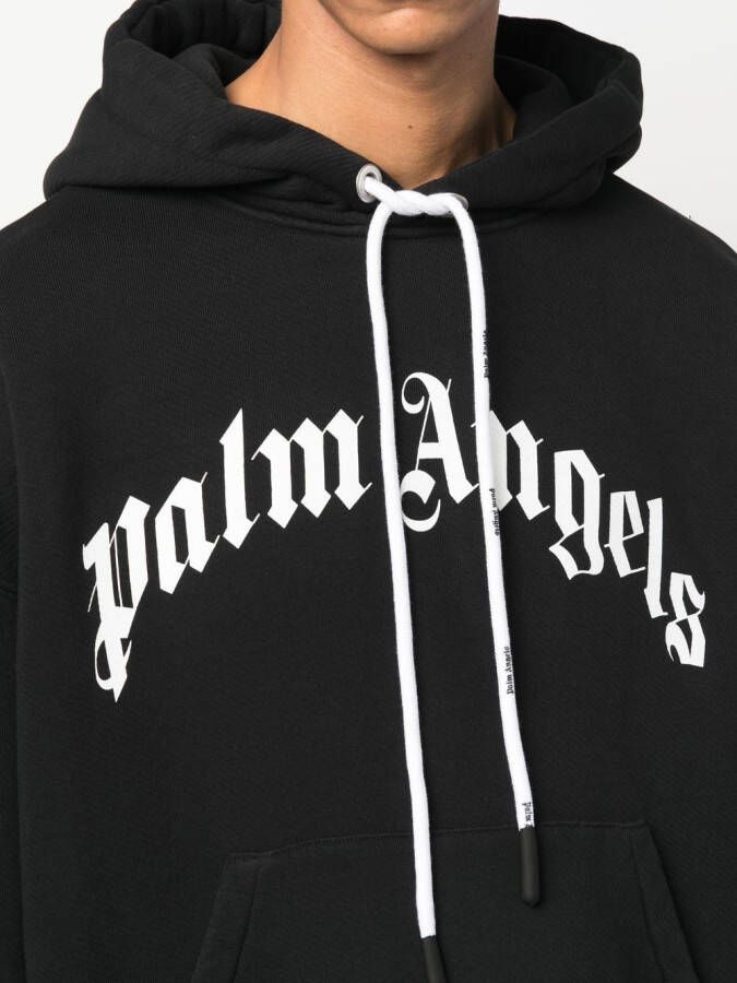 Palm Angels Hoodie met logoprint Zwart