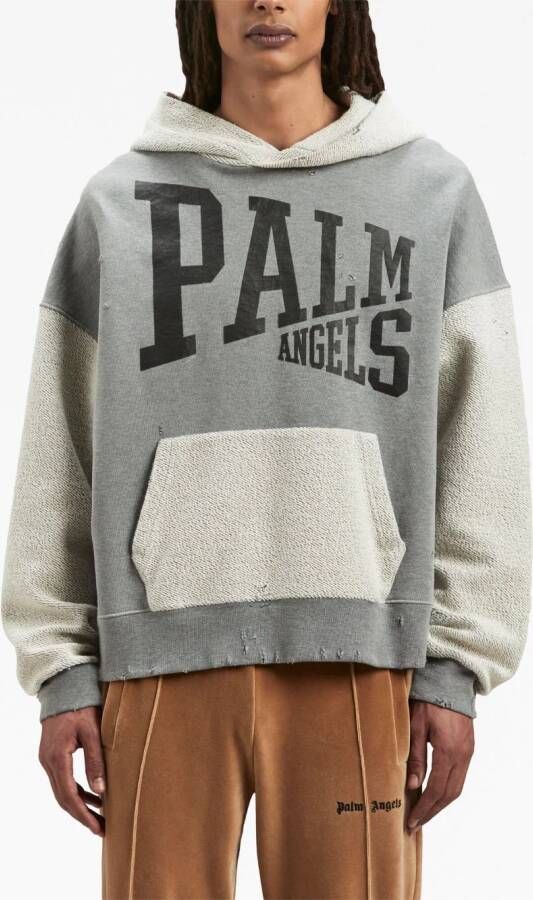 Palm Angels Hoodie met logoprint Grijs