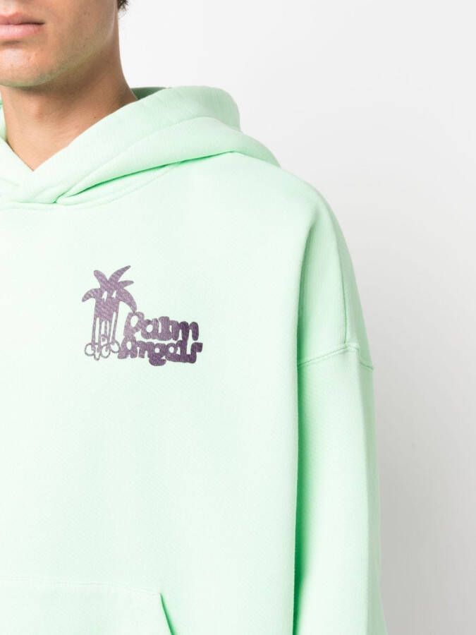 Palm Angels Hoodie met logoprint Groen