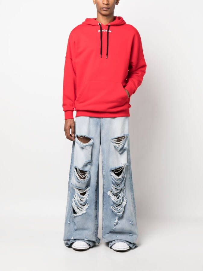 Palm Angels Katoenen hoodie met logoprint Rood