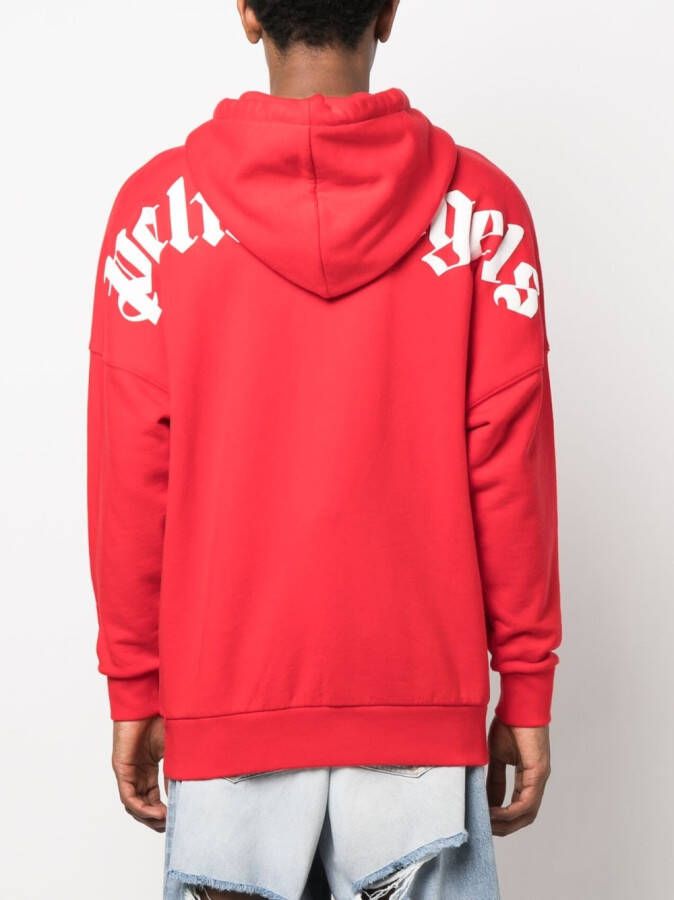 Palm Angels Katoenen hoodie met logoprint Rood
