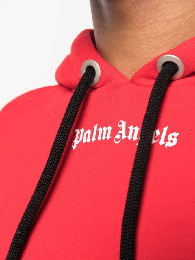 Palm Angels Katoenen hoodie met logoprint Rood