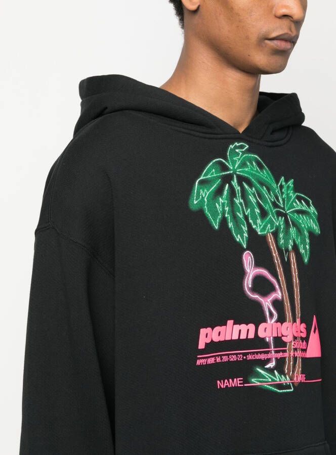 Palm Angels Hoodie met logoprint Zwart