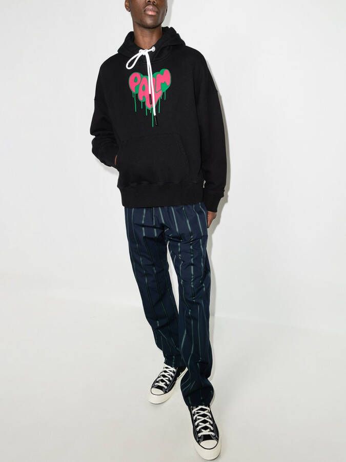 Palm Angels Hoodie met logoprint Zwart