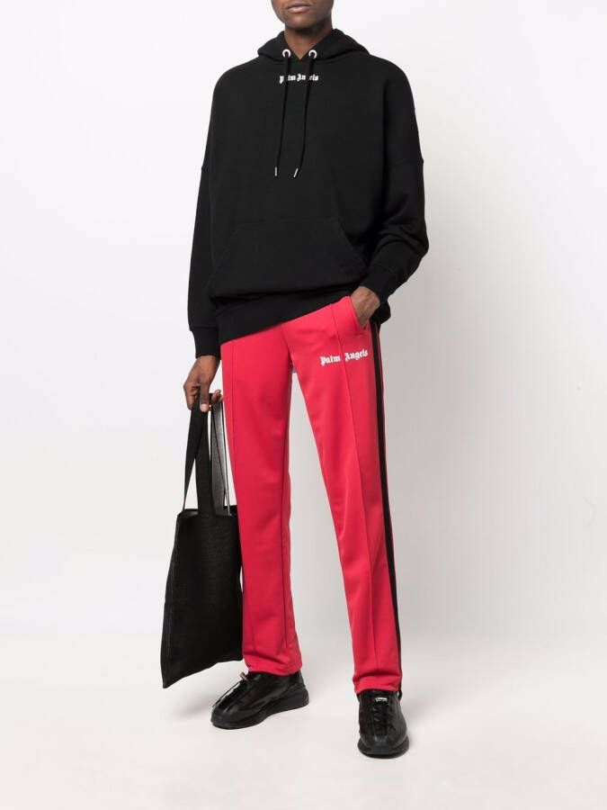 Palm Angels Hoodie met logoprint Zwart