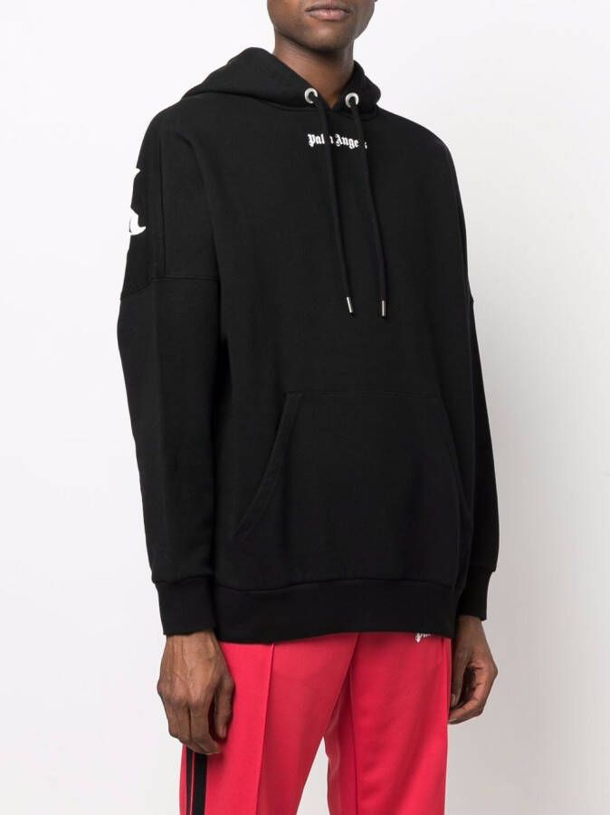 Palm Angels Hoodie met logoprint Zwart