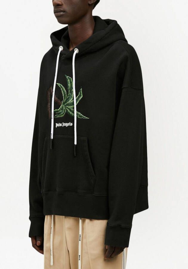 Palm Angels Hoodie met print Zwart