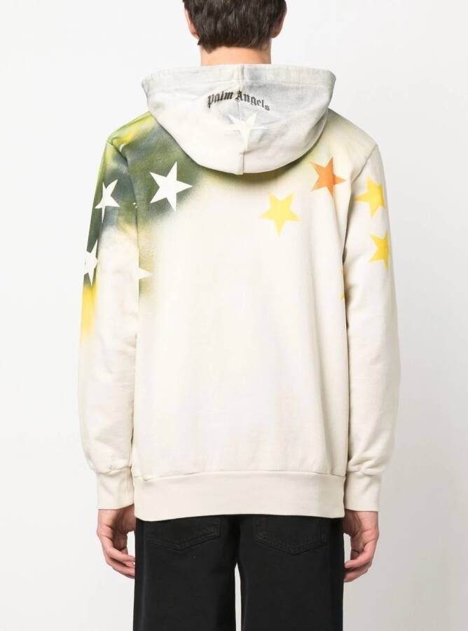 Palm Angels Hoodie met sterrenprint Beige
