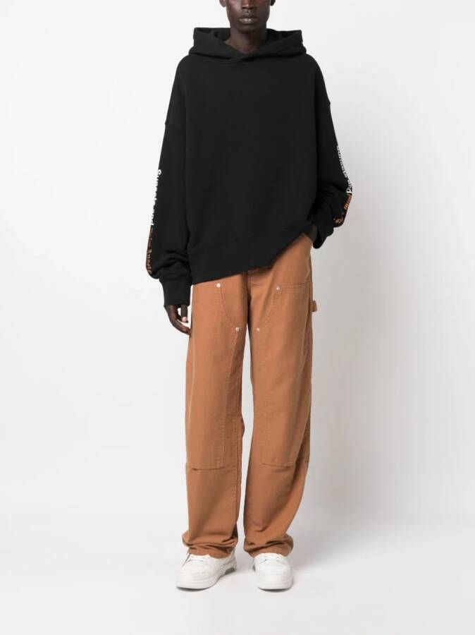 Palm Angels Hoodie met tekst Zwart