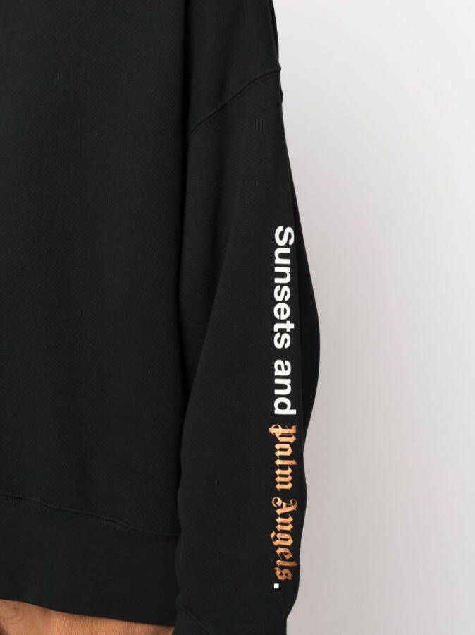 Palm Angels Hoodie met tekst Zwart