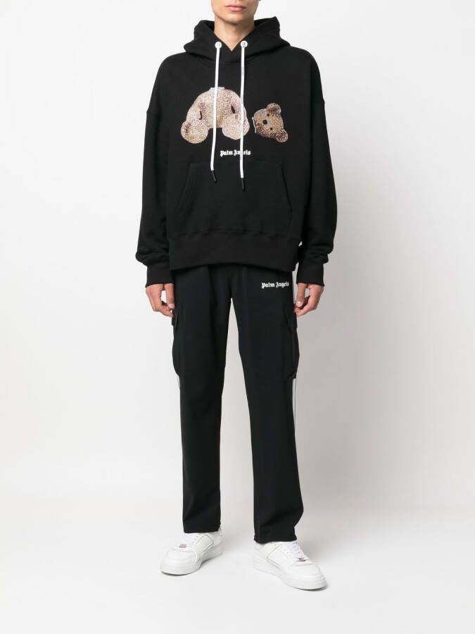 Palm Angels Hoodie verfraaid met kristallen Zwart