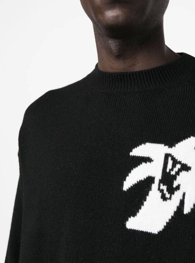 Palm Angels Trui met intarsia-logo Zwart
