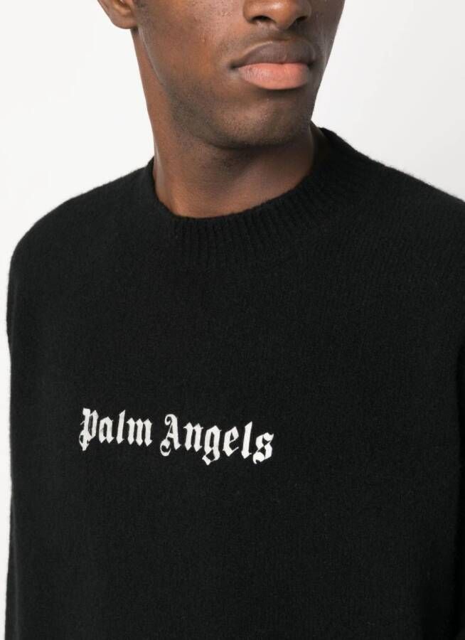 Palm Angels Intarsia trui Zwart