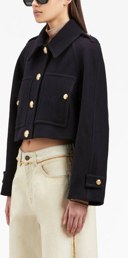 Palm Angels Jas met ceintuur Blauw