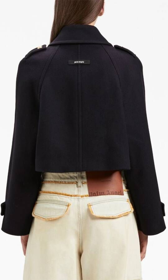 Palm Angels Jas met ceintuur Blauw