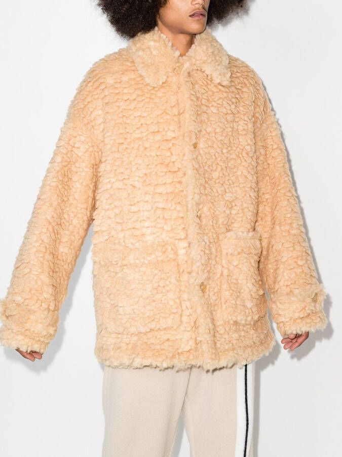 Palm Angels Jas met enkele rij knopen Beige