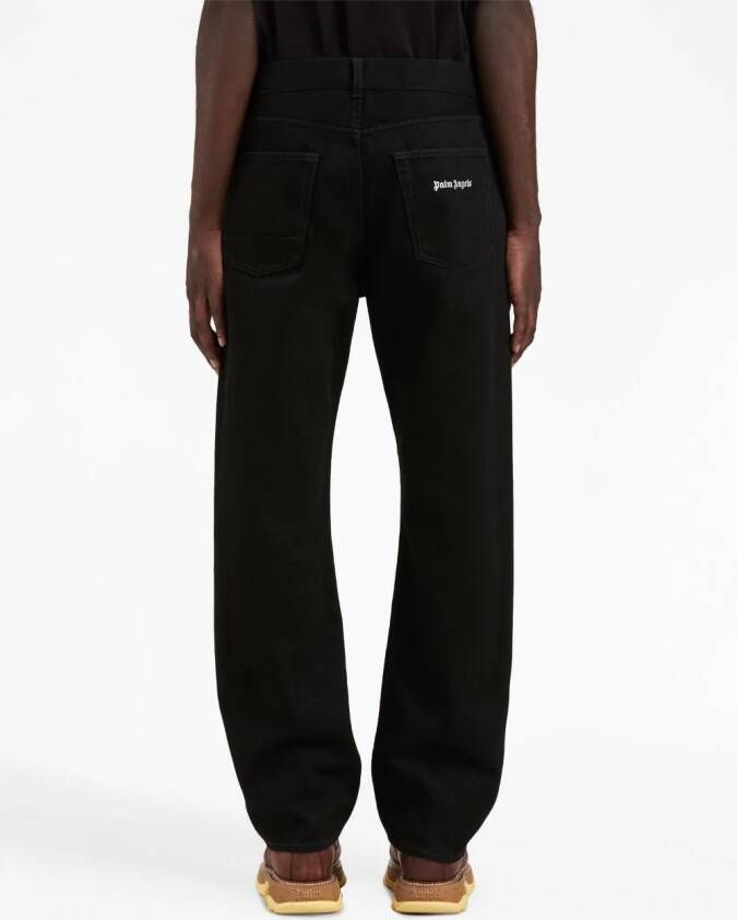 Palm Angels Jeans met geborduurd logo Zwart