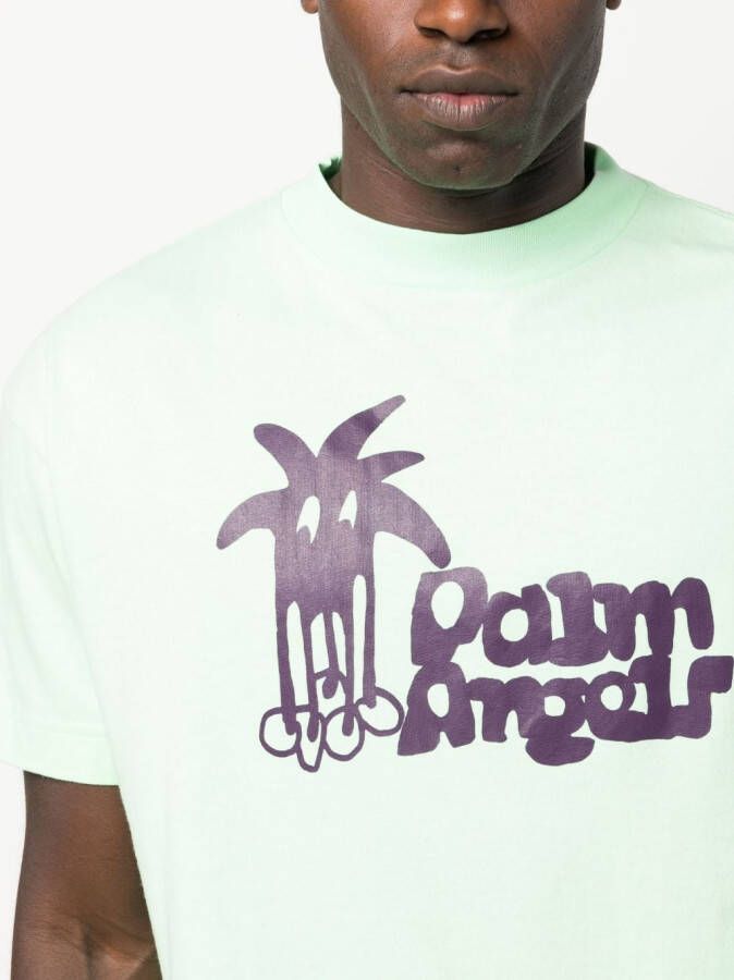 Palm Angels Katoenen T-shirt Groen